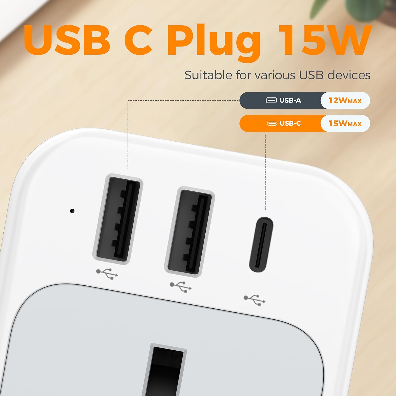 Detalle de TESSAN USB C plug adapter, 15W