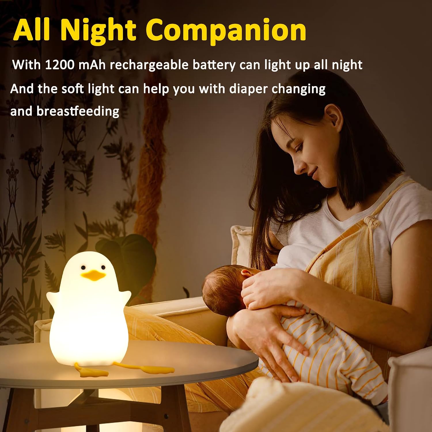 Thumbnail 1 de Lightzz Nachtlicht für Kinder – süße Enten-Nachttischlampe aus Silikon, touch & dimmbar, wiederaufladbar
