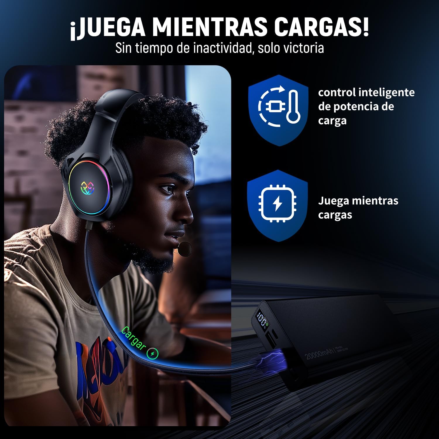 Thumbnail 4 de Tatybo Cascos Gaming 40h inalámbricos