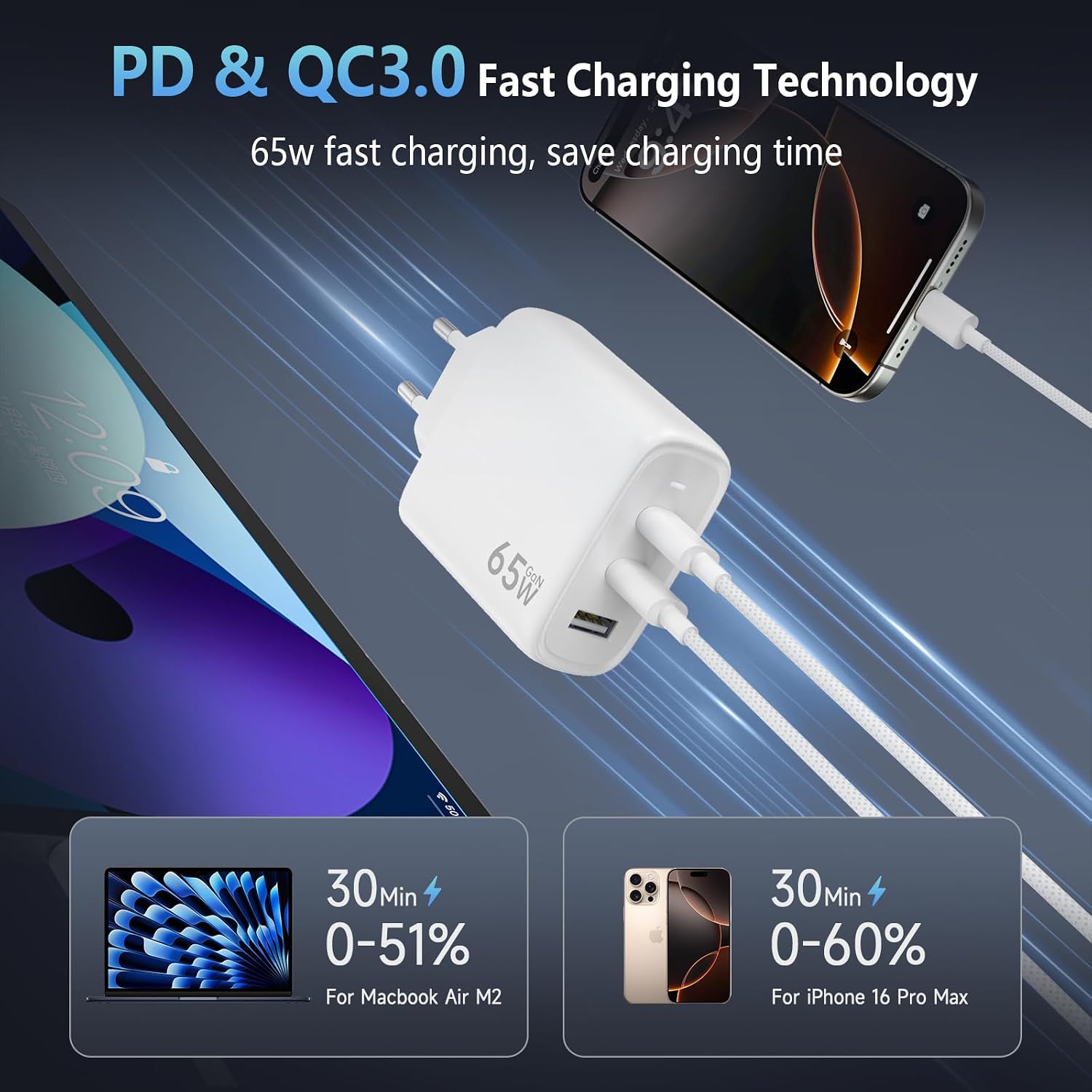 Detalle 1 de 65W GaN USB-C PPS Ladegerät