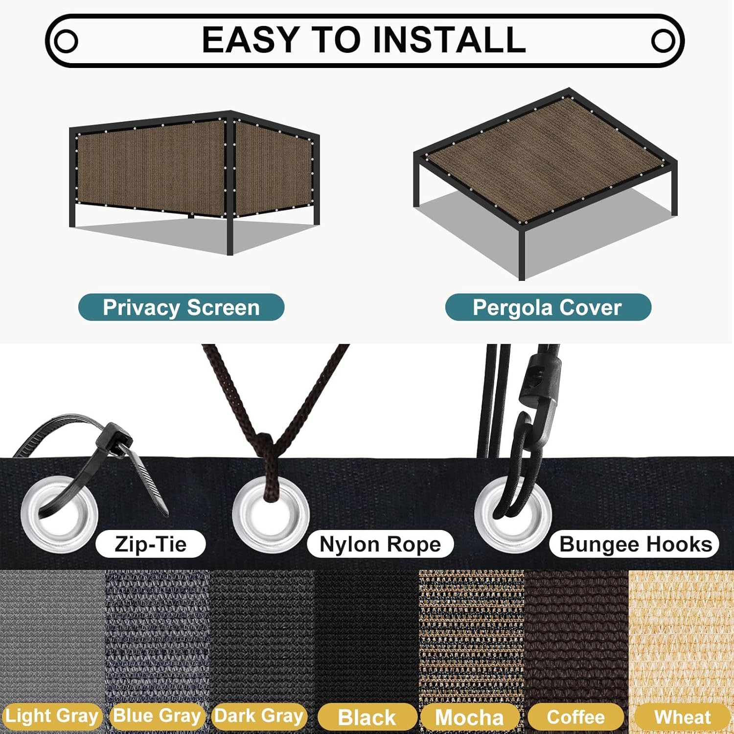Thumbnail 6 de Shade&Beyond 90% Sun Shade Cloth with Grommets (12' x 20')