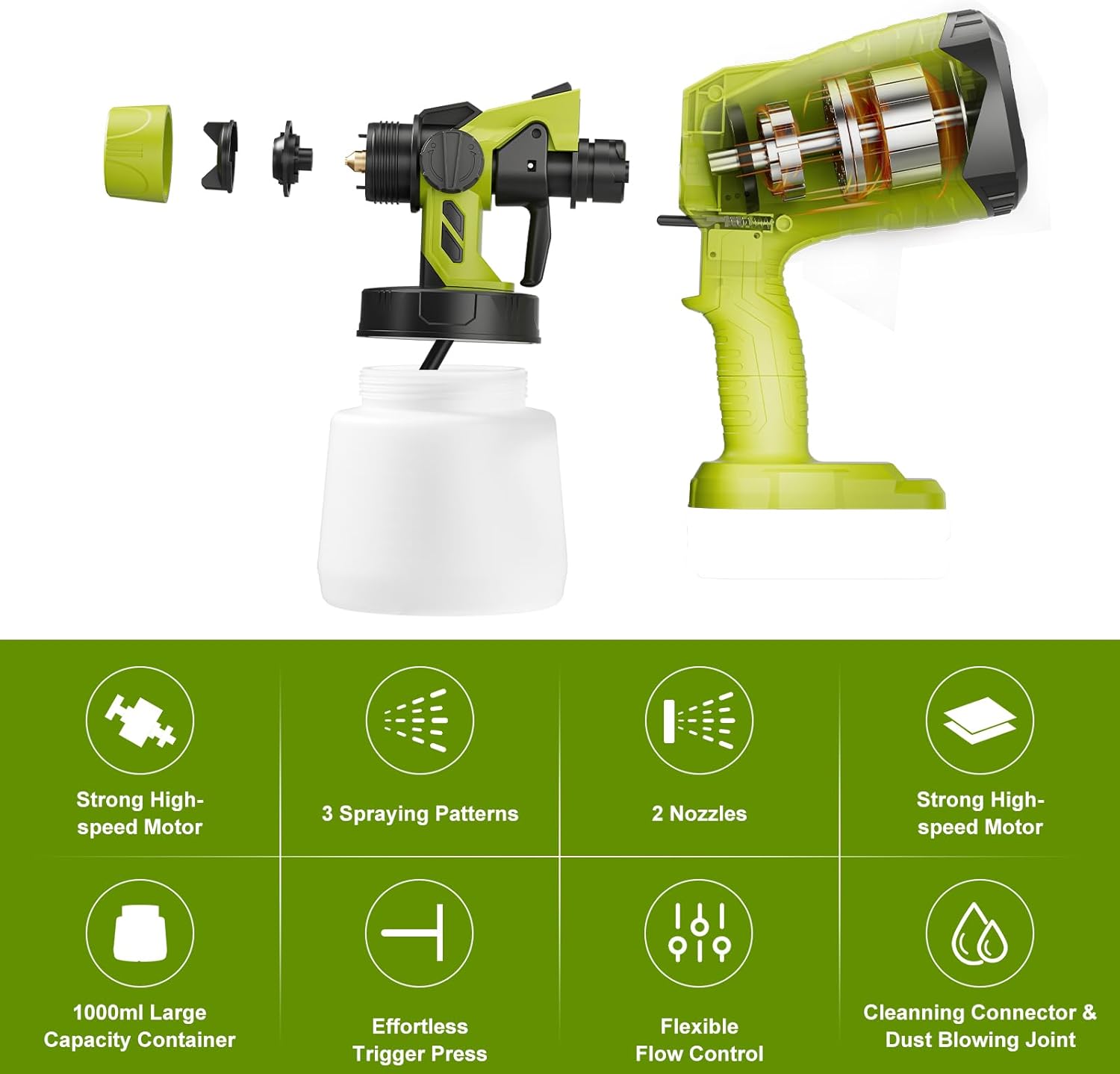 Thumbnail 4 de GGiking Cordless Paint Sprayer for Ryobi 18V ONE+ P108 (No battery) – Fence, Deck & DIY Painting Gun
