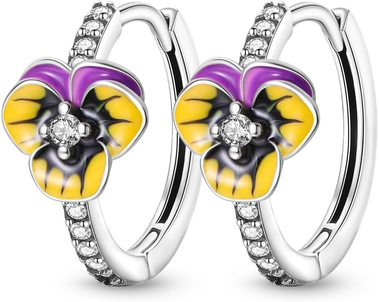 Detalle 2 de KUNSIR 925 Sterling Silver Hoop Earrings for Women