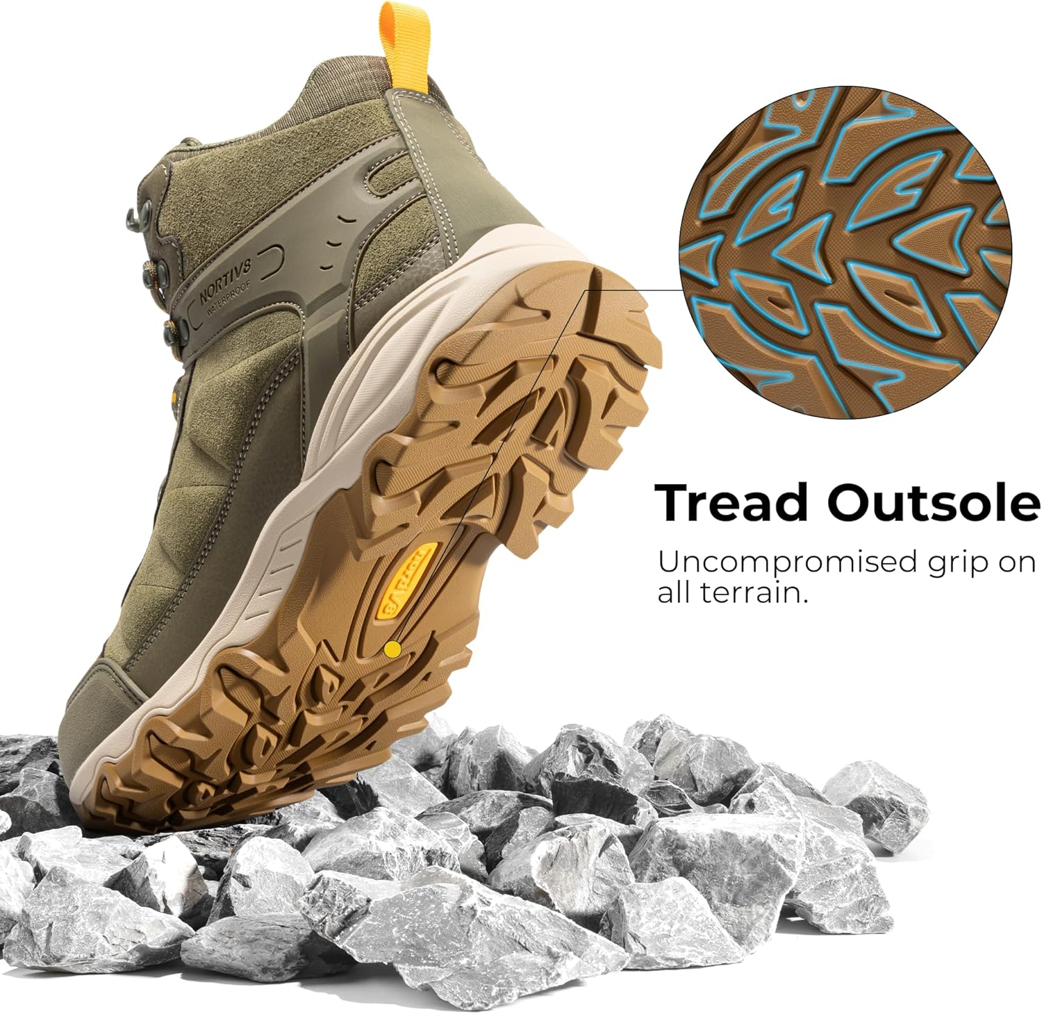 Thumbnail 4 de NORTIV 8 Men's Waterproof Hiking Boots – Paladin Mid Trekking Boots for Outdoor Adventures