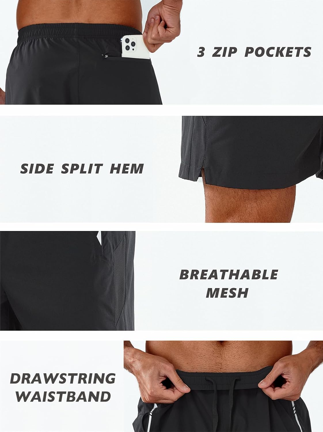 Detalle de NORTHYARD Men's Running Athletic Shorts (5"/7"/9" Inseams) – Lightweight, Quick-Dry Performance