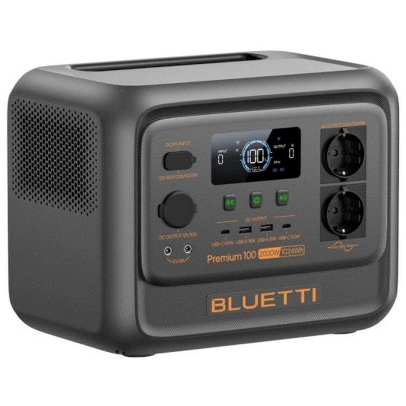 Detalle de BLUETTI Premium 100 V2: Estación de energía LiFePO4 1024Wh con 11 puertos y carga solar