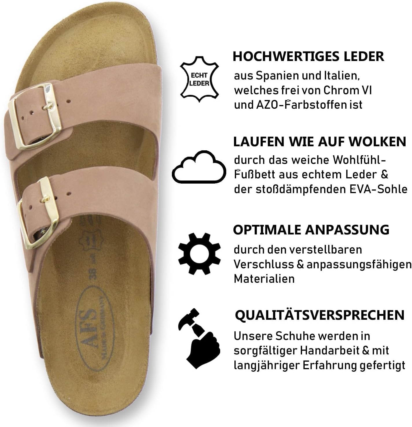 Thumbnail 1 de AFS-Schuhe 2100: Modische Damen-Pantoletten aus echtem Leder – Made in Germany