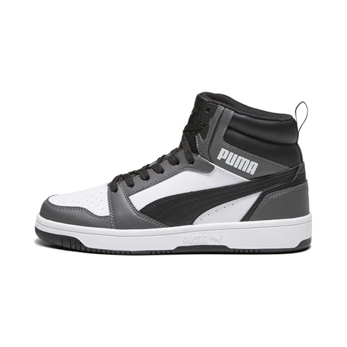 Detalle de PUMA Unisex Rebound V6 Turnschuhe – Puma White/Puma Black Shadow Gray (Größe 40 EU)