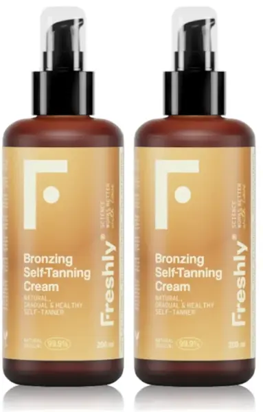 Freshly Cosmetics Bronzing Radiance Self-Tanning Cream 2x200 ml: bronceado natural y suave para piel sensible