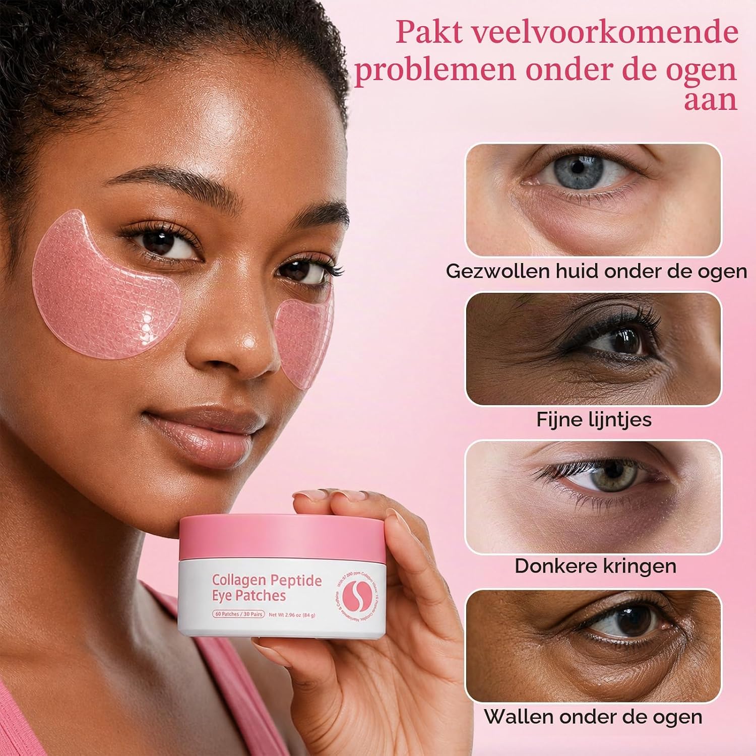 Detalle de lofuanna Collagen Peptide Eye Patches, 60 stuks met cafeïne en hyaluronzuur
