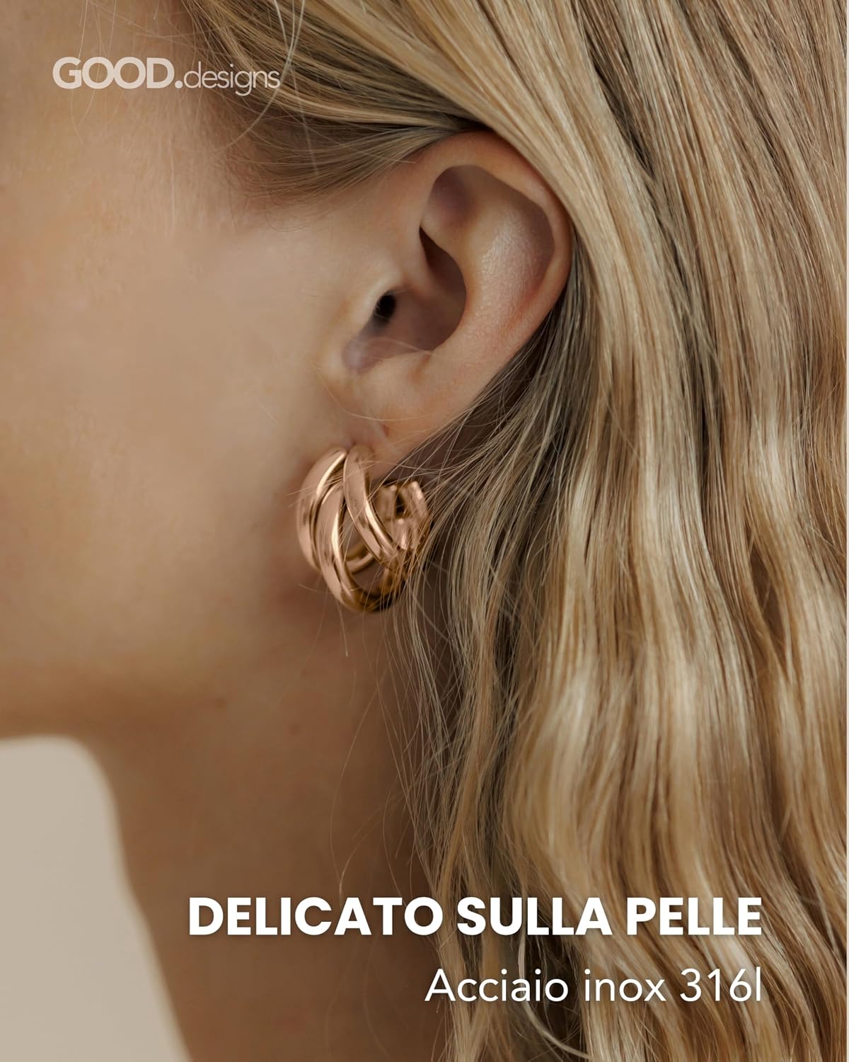 Detalle 2 de Orecchini a Cerchio Triple 20 mm