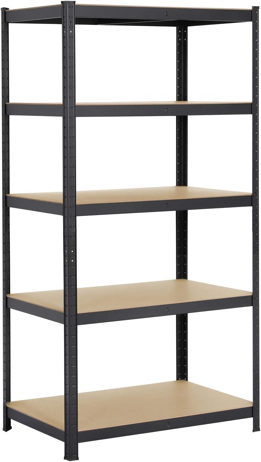 Detalle de Yaheetech 5-Tier Heavy Duty Metal Garage Storage Shelves (90x60x180 cm) – Adjustable Rack Shelf Unit, Black
