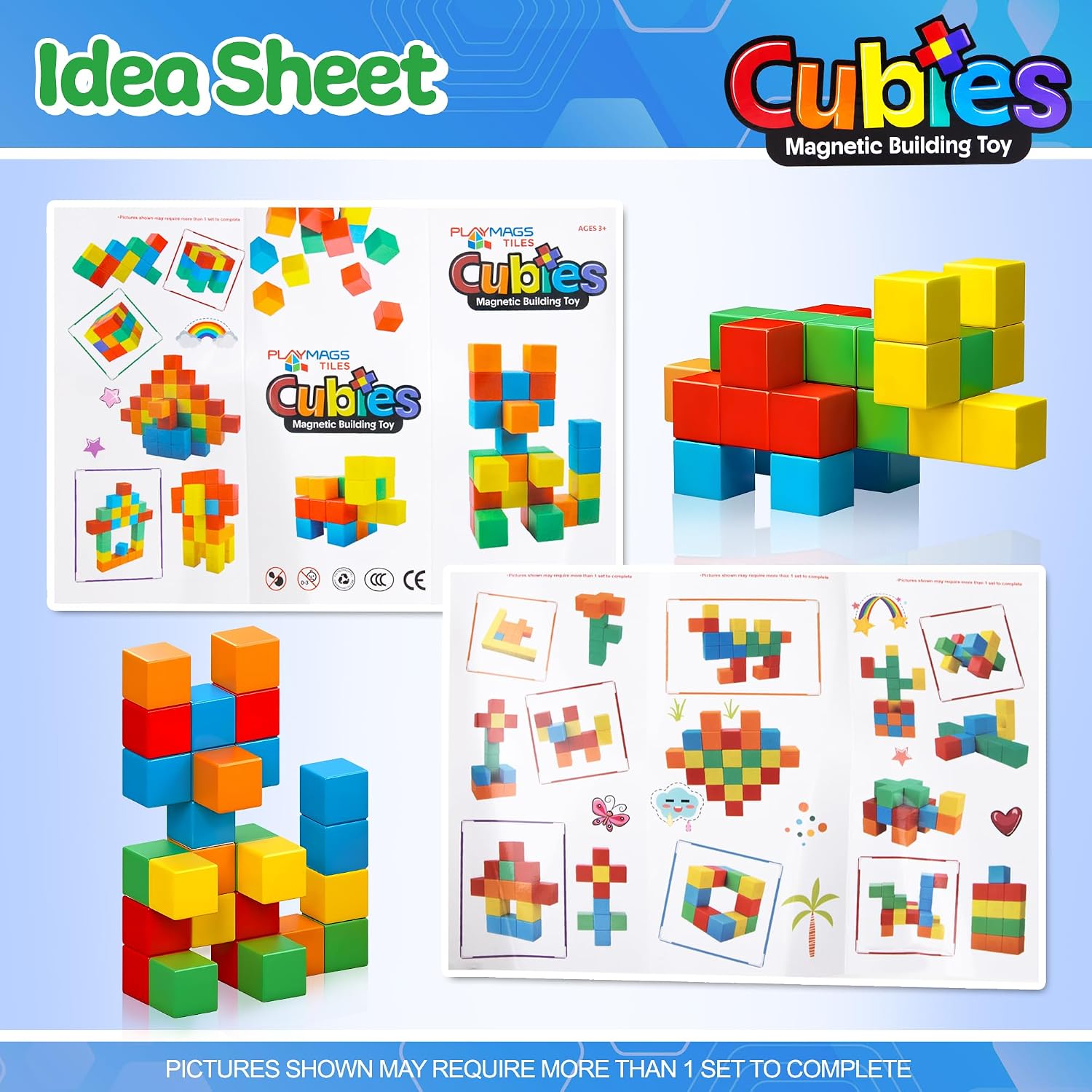 Detalle 2 de Playmags Cubies – magnetyczne klocki 64-elementowe z grzechotkami