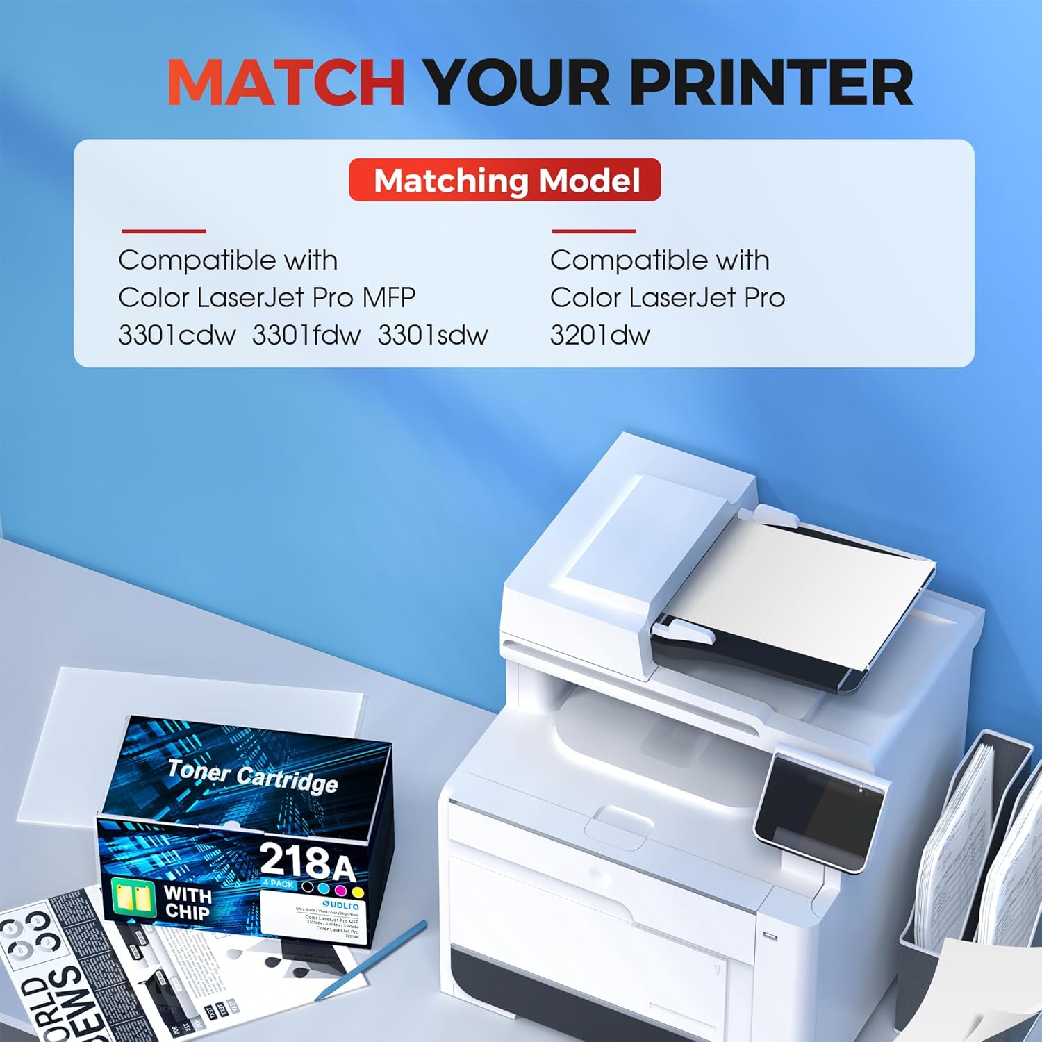 Thumbnail 1 de SUDLTO 218A 4-Pack Toner for HP 3301 Series 🖨️