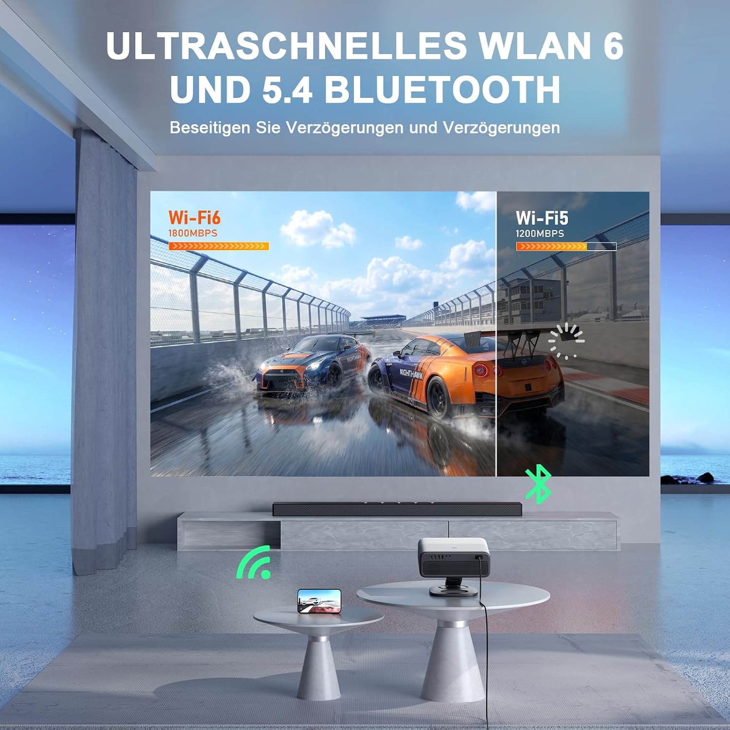 Detalle de Smart Beamer 4K mit Netflix-Fähigkeit und Dolby Audio – VISSSP 4000 ANSI
