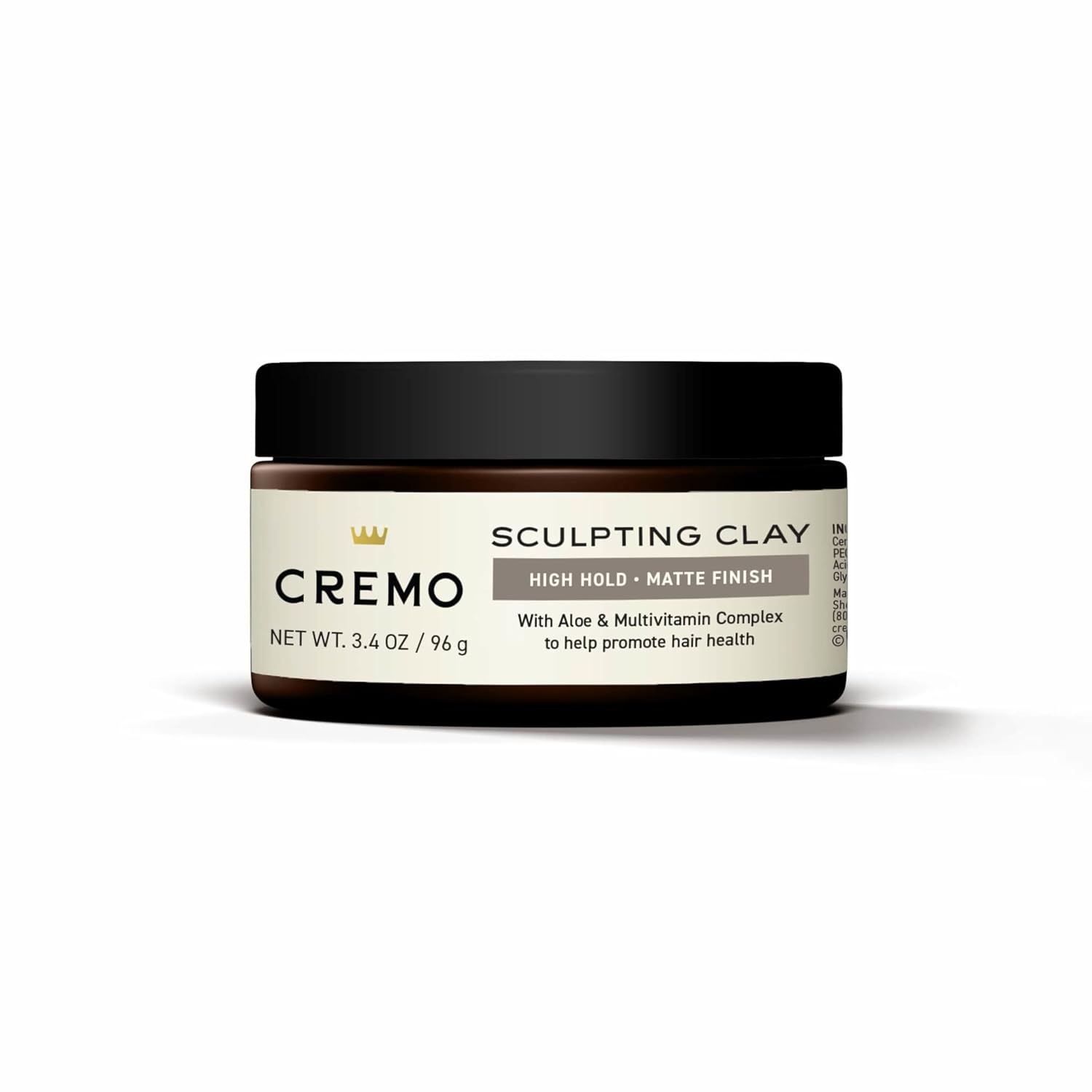 Detalle de Cremo Hair Clay Pomade, 3.4 oz, High Hold with a Matte Finish
