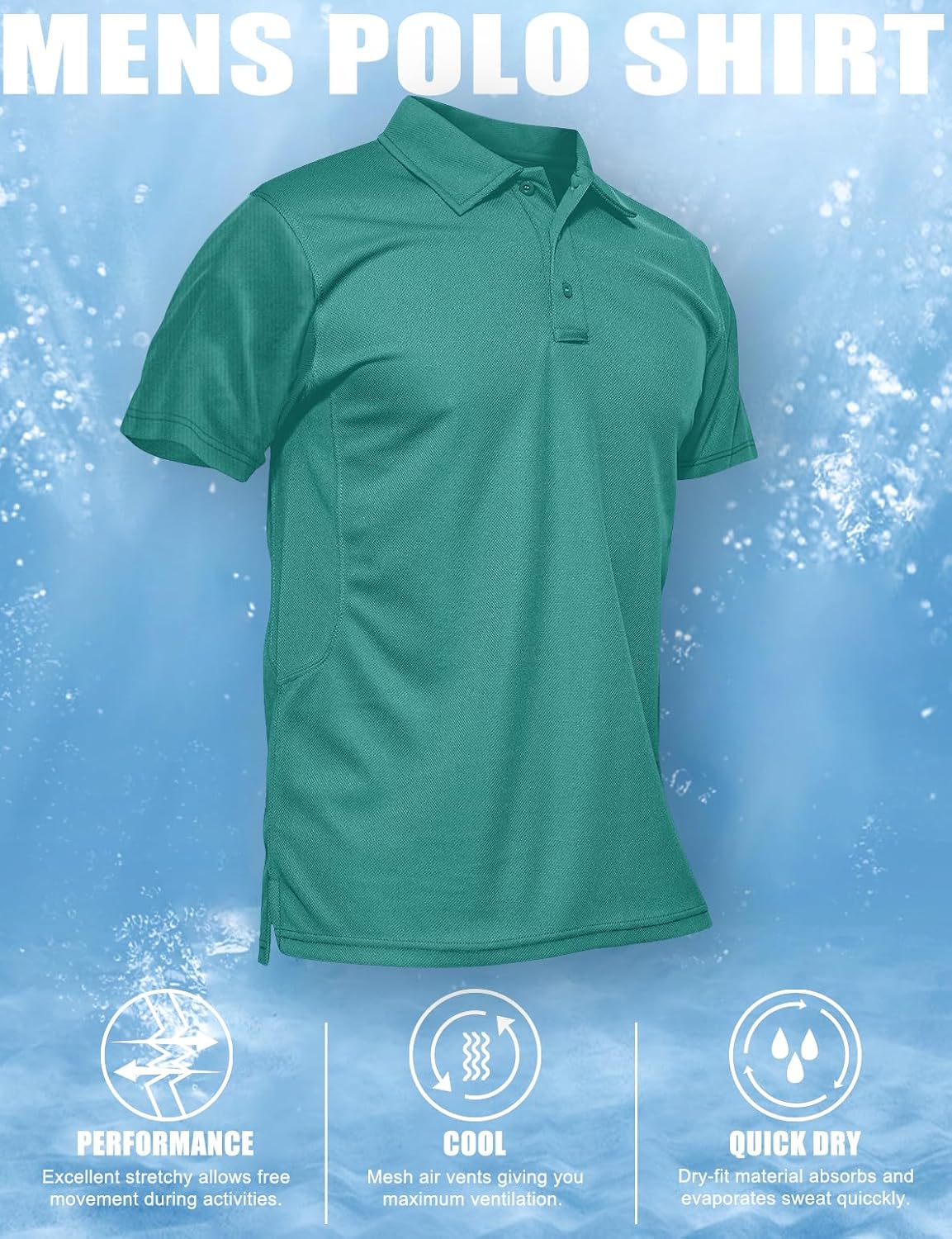 Thumbnail 5 de MAGCOMSEN Men's Polo Shirt Quick Dry Performance Short Sleeve Polo