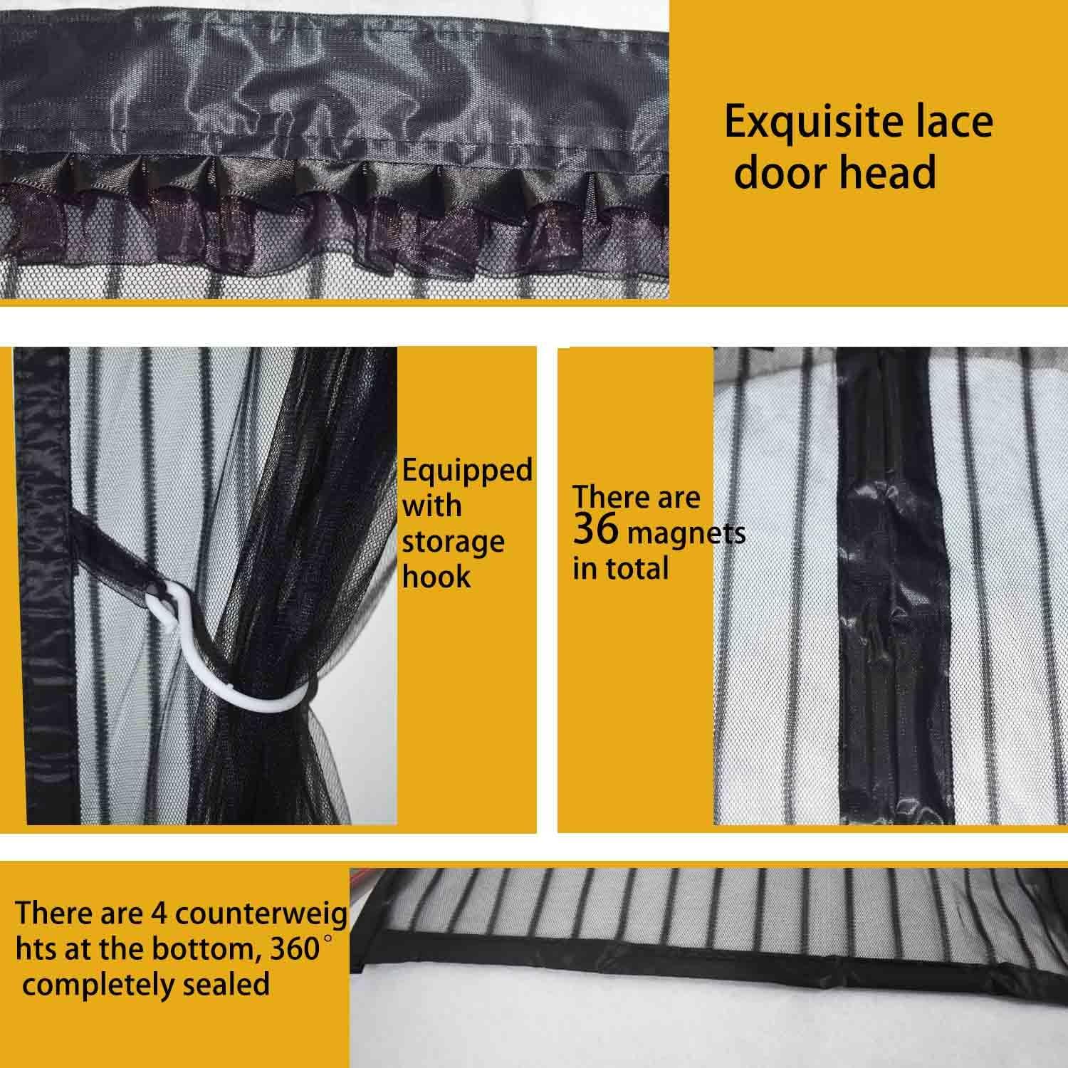 Thumbnail 2 de Jeffica Magnetic Fly Screen Door – Extra Sturdy, Pet-Friendly Auto-Close Insect Curtain (90x210cm, Black)