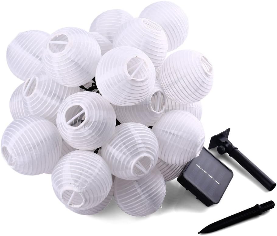 Thumbnail 6 de Qedertek Solar-Lichterkette Lampion für außen – 6 m, 30 LED, 2 Modi, warmweiß