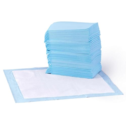 Amazon Basics tappetini per addestramento cani e cuccioli – 50 pezzi, 56 x 56 cm, 5 strati, superficie ad asciugatura rapida, blu