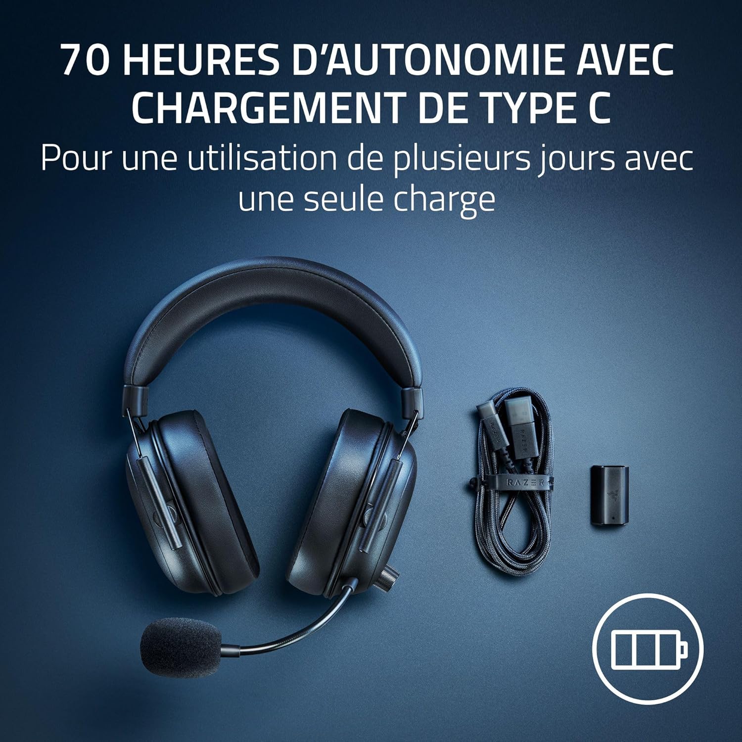 Thumbnail 6 de Razer BlackShark V2 HyperSpeed sans fil PC (HyperClear, TriForce 50 mm, Bluetooth) – Noir