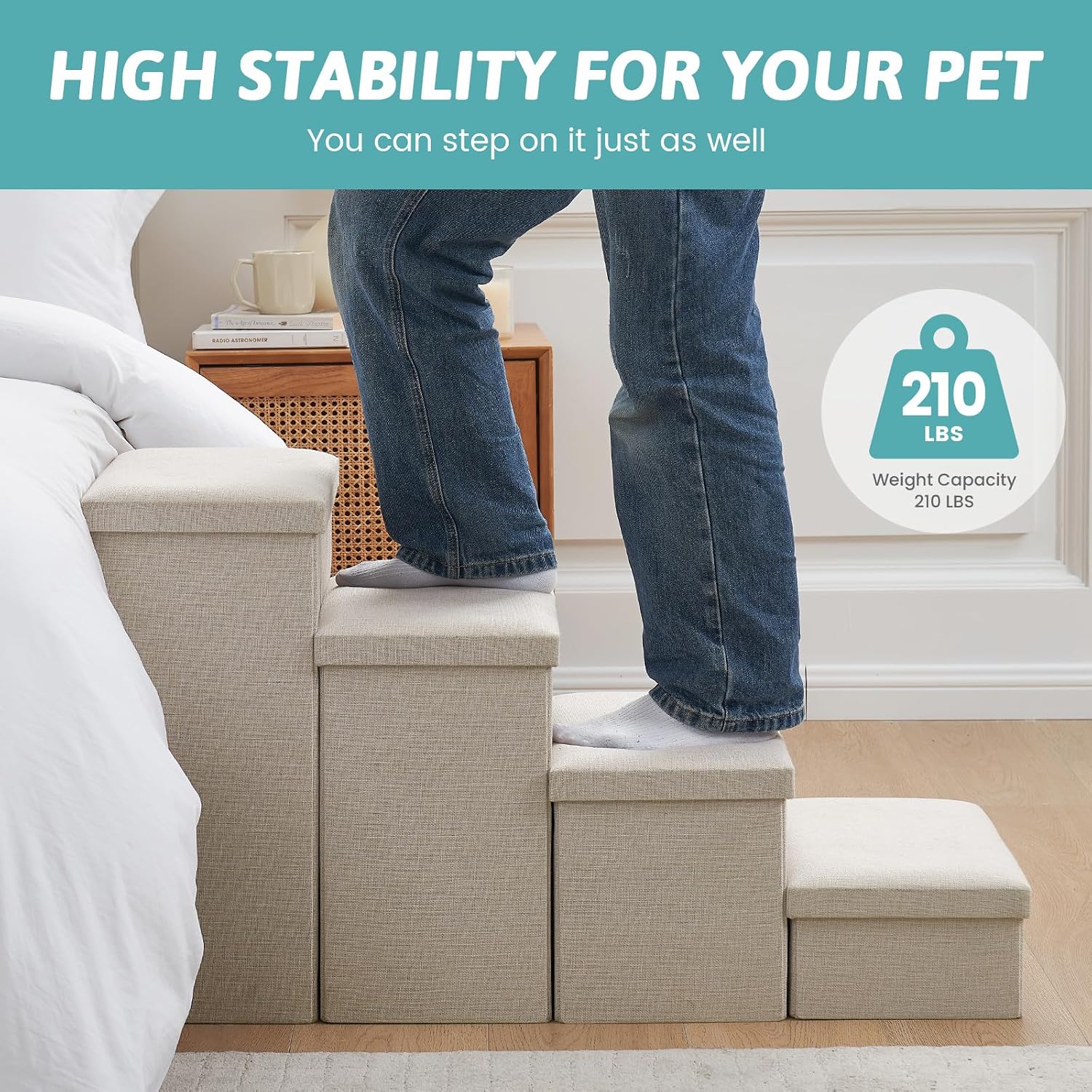 Thumbnail 6 de COZY KISS Dog Stair with Storage for Small Dogs – Foldable, Leakproof Cover & Lightweight Ramp