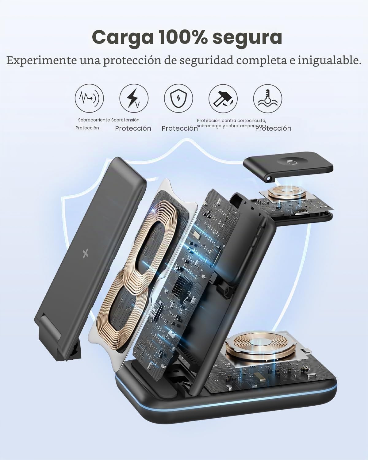 Detalle 2 de JoyGeek Cargador Inalámbrica 3 en 1