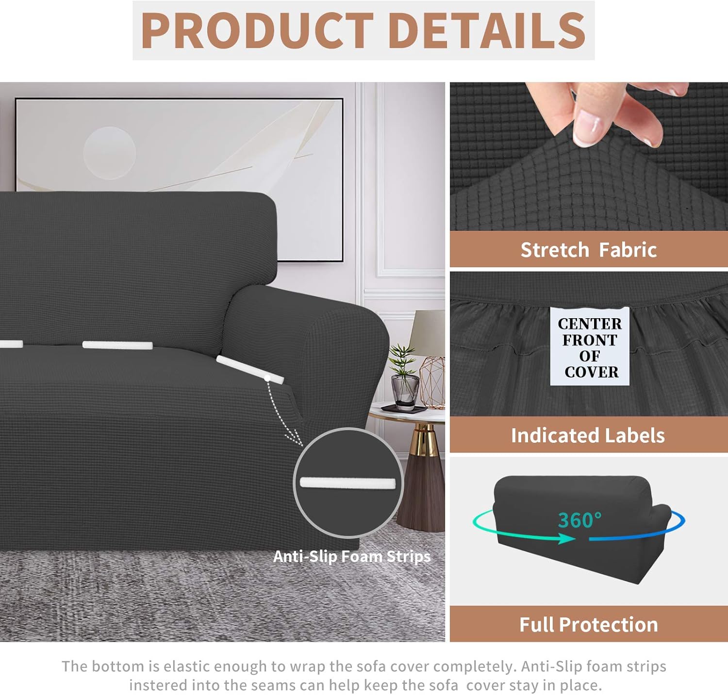 Thumbnail 3 de Easy-Going Waterproof Couch Cover 60–81 in