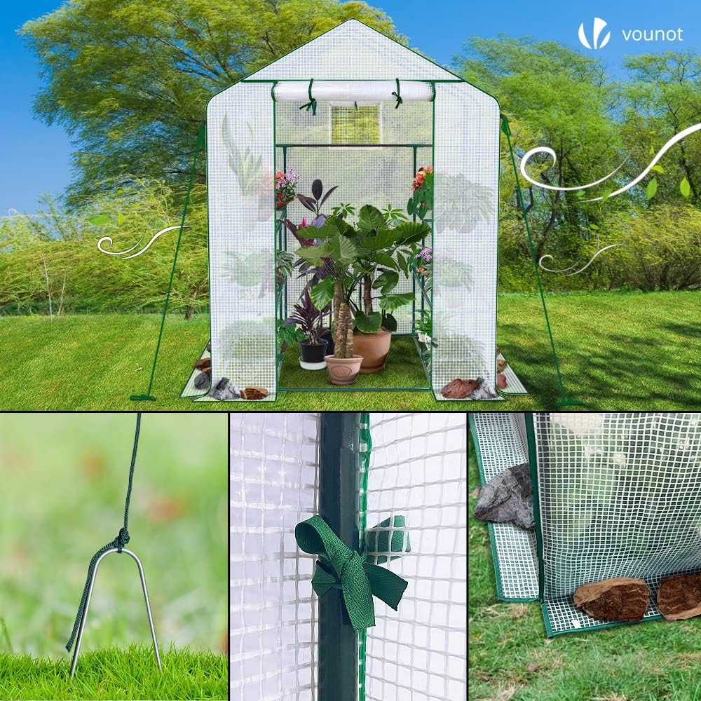 Thumbnail 6 de VOUNOT Walk In Greenhouse with Shelves (143x143x195 cm)