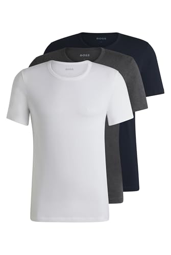 Thumbnail 6 de Camiseta BOSS T-Shirt RN 3P Classic para hombre (L) – manga corta, cuello redondo, logo discreto