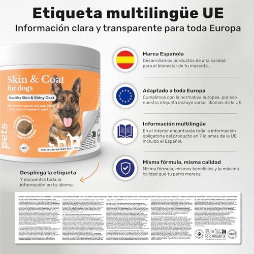 Detalle 2 de Aceite de Salmón para perros 100% Natural de natuva pets — 120 masticables para piel, pelaje e inmunidad