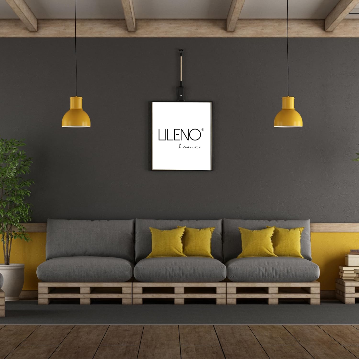 Thumbnail 2 de LILENO HOME Palettenkissen Bezug Anthrazit – Ersatzbezug für Sitzteil (120 x 80 x 16–20 cm)