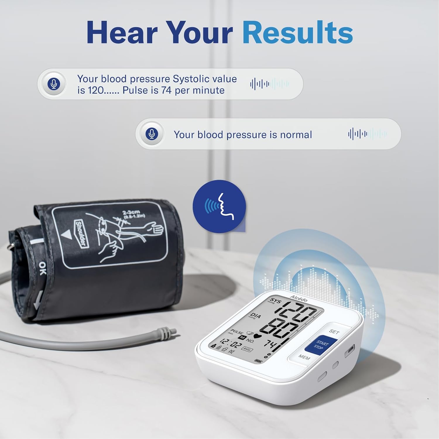 Detalle 1 de Alcedo Upper-Arm Blood Pressure Monitor, 8.7–16.5-Inch Cuff
