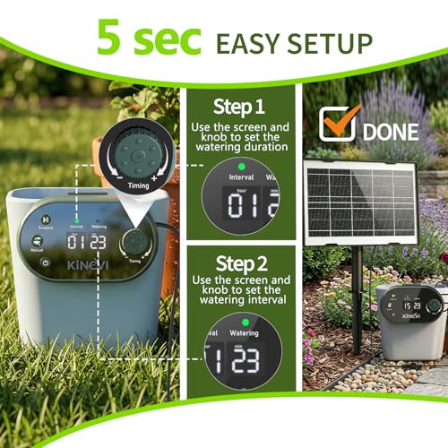 Thumbnail 2 de Sistema de Riego Solar para Jardín KINEVI: Kit de Goteo Autorriego con 15 Cabezas, ideal para exterior e interior
