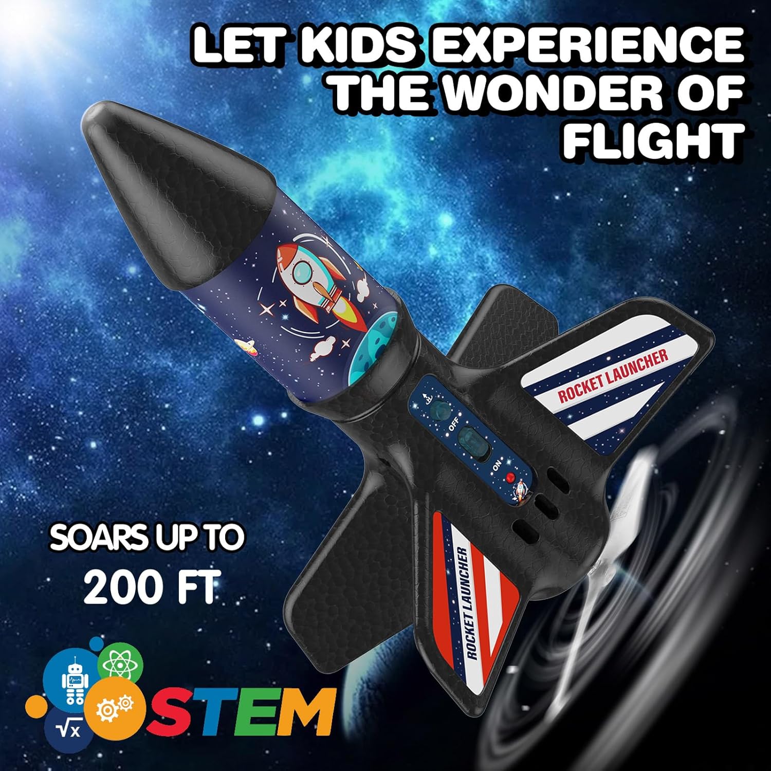 Detalle de Eieymct Rocket Launcher for Kids (Self-Launching, 200 ft Outdoor Electric Launch Set)