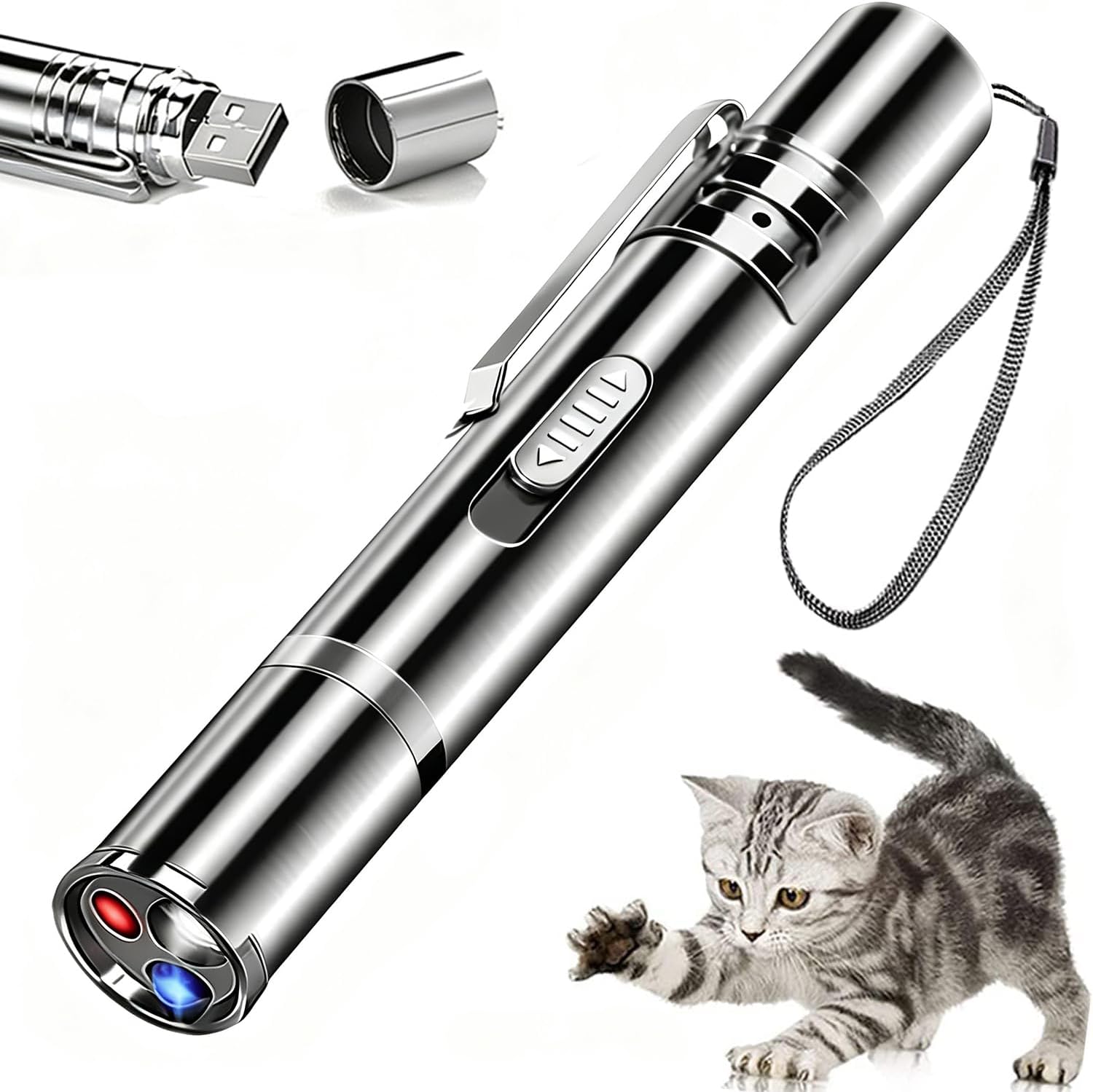 Detalle de IVVTRYI 9127 USB-Rechargeable Cat Laser Toy with 5 Patterns and 3 Light Modes