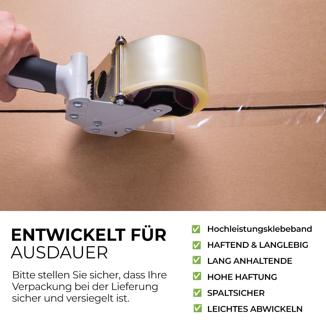 Thumbnail 3 de Stick Well 6er-Pack Verpackungs-Klebeband 48 mm x 66 m (transparent, geräuscharm, stark klebend)