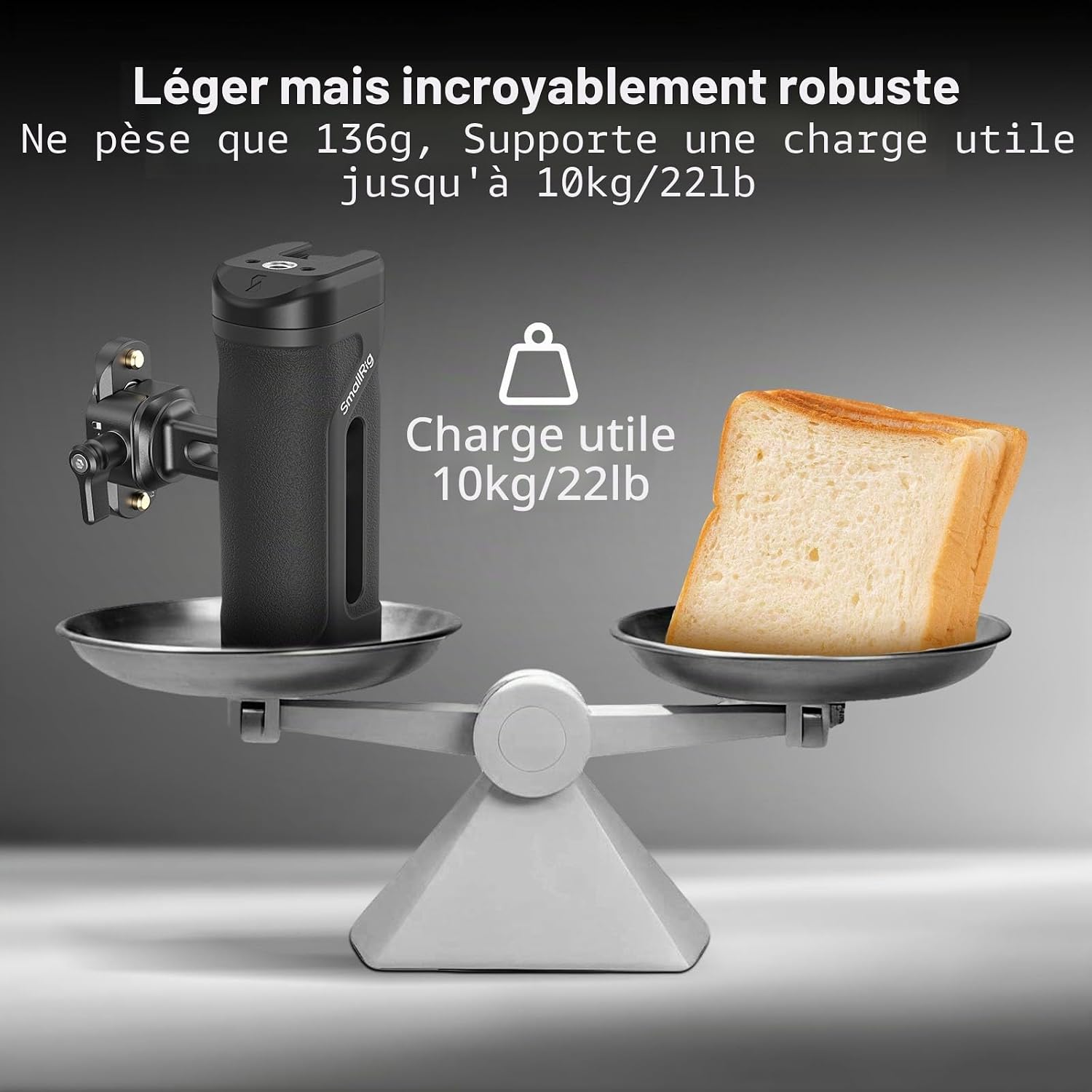 Thumbnail 6 de SMALLRIG Mini Poignée Latérale avec Pince et Rail NATO – Réglable en Hauteur, 10 kg, pour Gaucher ou Droitier