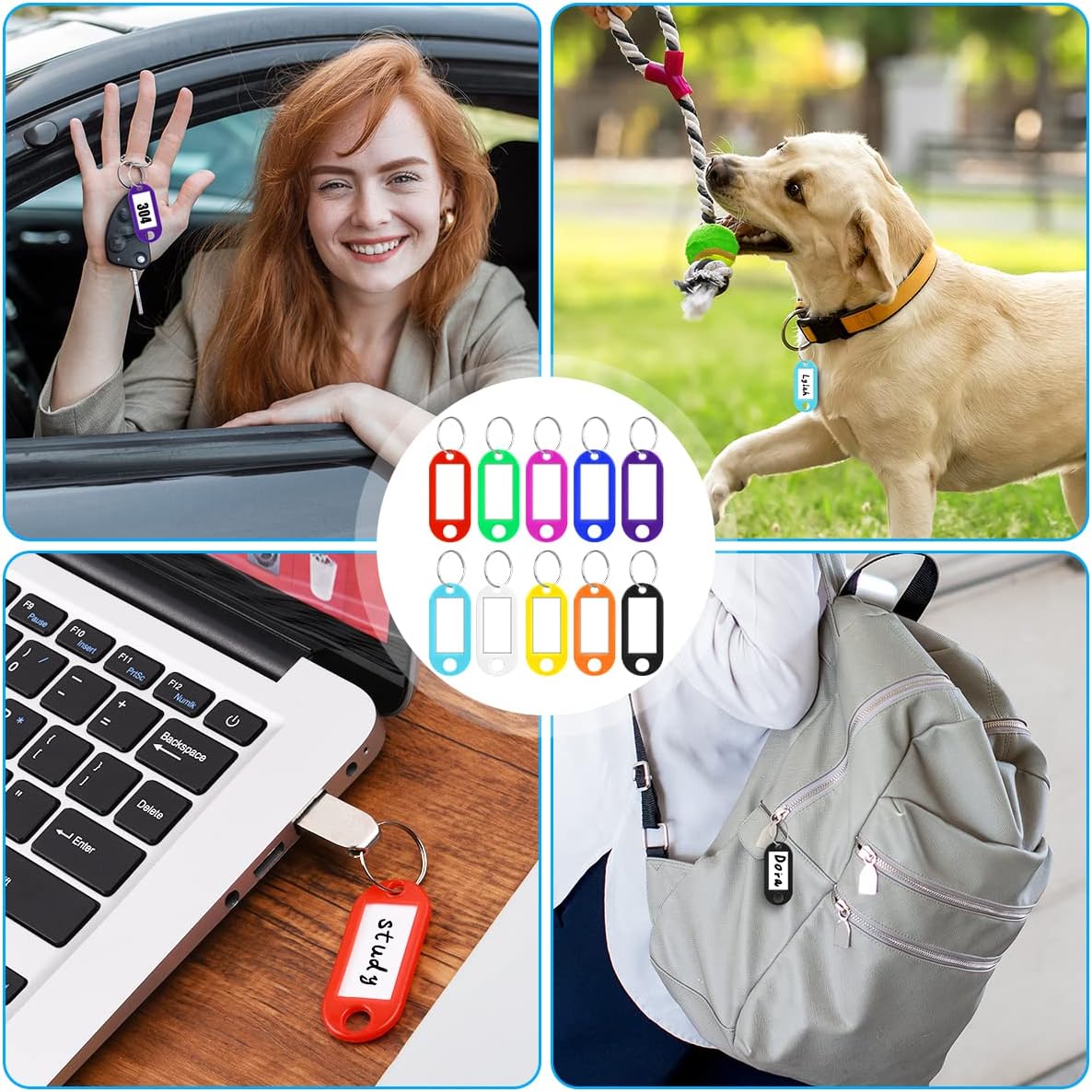 Thumbnail 6 de Vicloon 100 Stück Schlüsselanhänger beschriftbar 📎