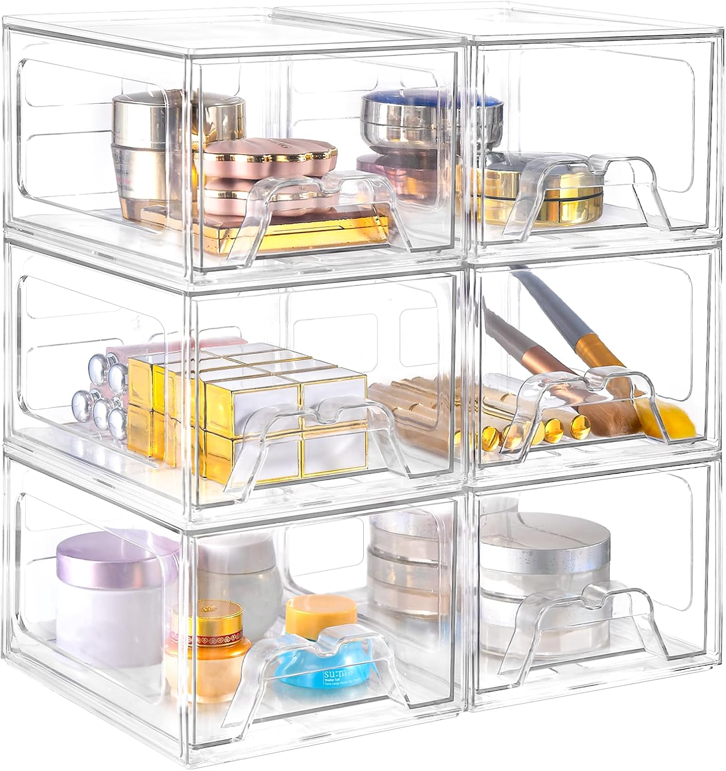 Detalle de Stebopum 6 Pack Stackable Makeup Organizer