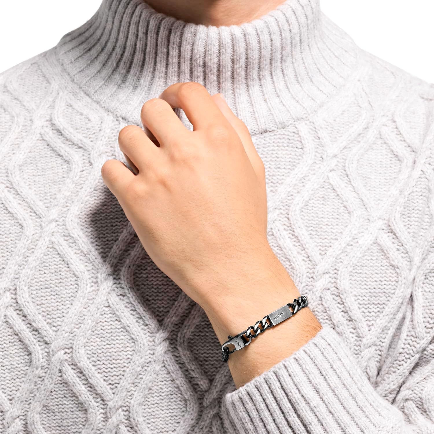 Detalle de JOOP! Armband Edelstahl Herren – 21 cm, Bicolor, Geschenkbox inklusive