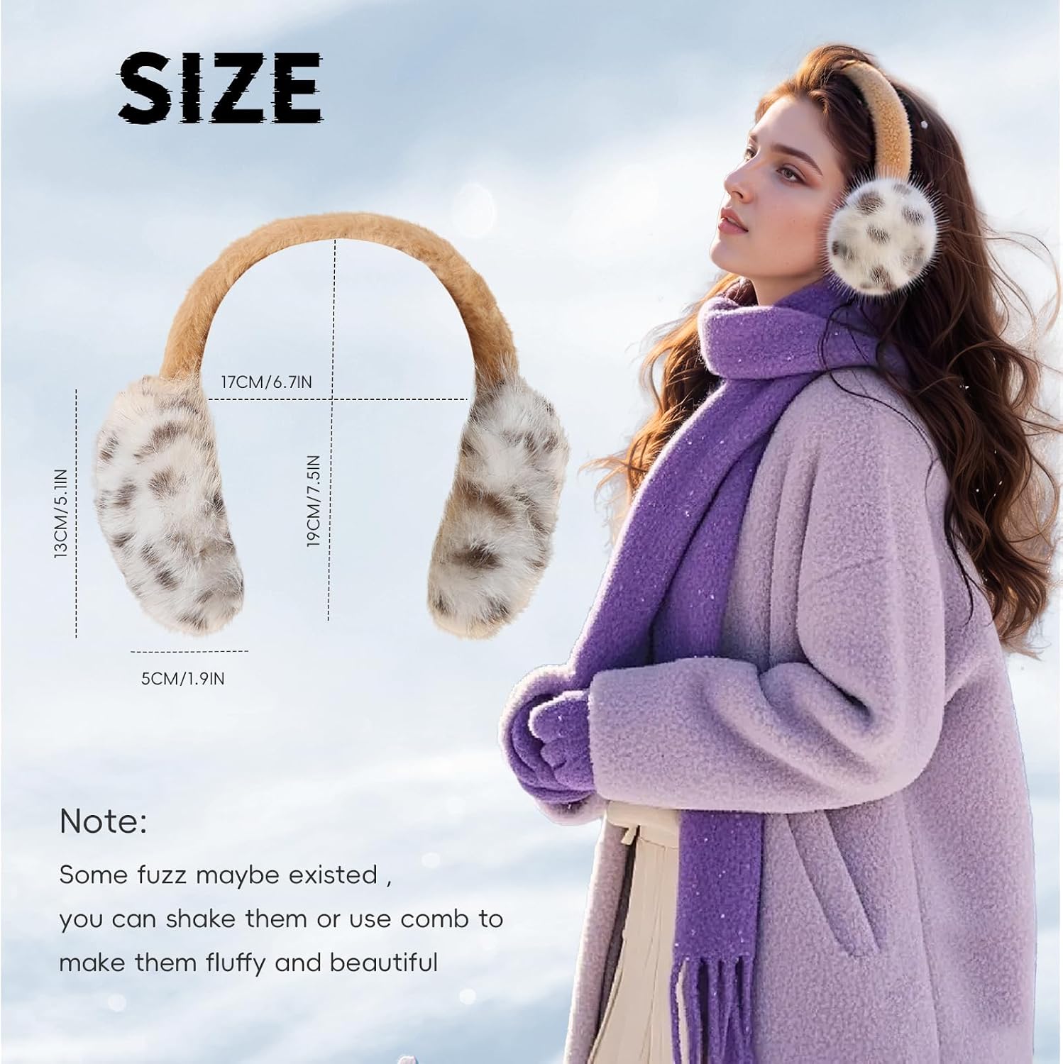 Detalle de Jywm sc Cache-oreilles pour Femmes d’Hiver en Fausse Fourrure — Confort léger et 360° de chaleur