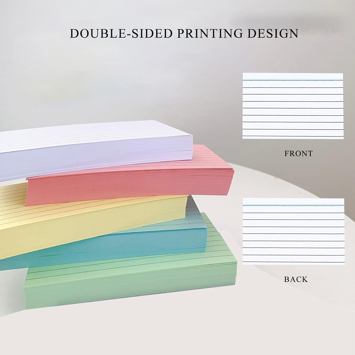 Thumbnail 5 de Fhlbestyu Karteikarten A7 (500 Stück) mit Linien, 7,4 x 10,5 cm – 5 Farben sortiert