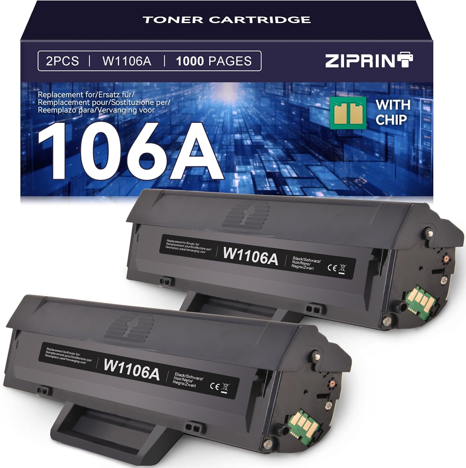Detalle de ZIPRINT Toner 106A 2x Nero 1.000 pagine