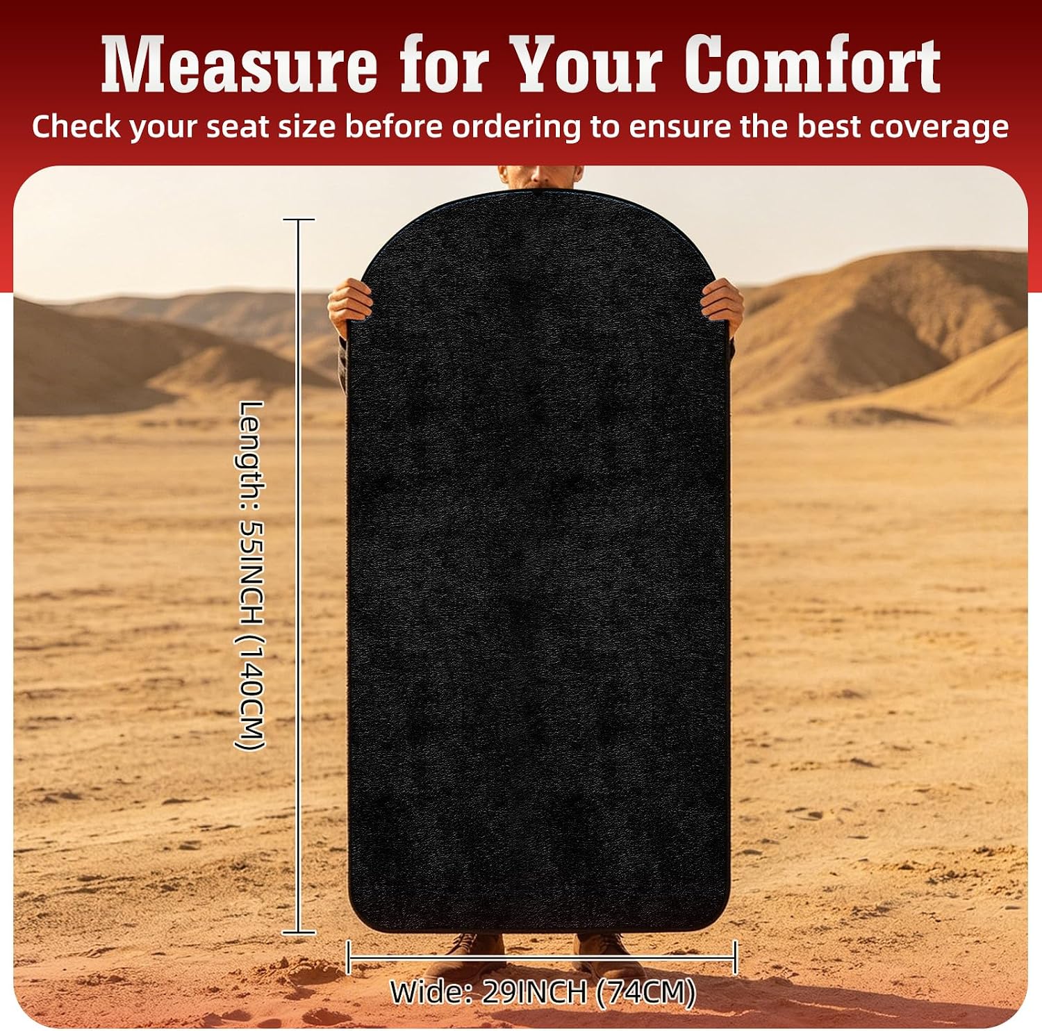 Detalle de TESFEEL Towel Car Seat Cover (GRS Certified Recycled Microfiber), Non-Slip Universal Front Protector — 2-Pack, Black