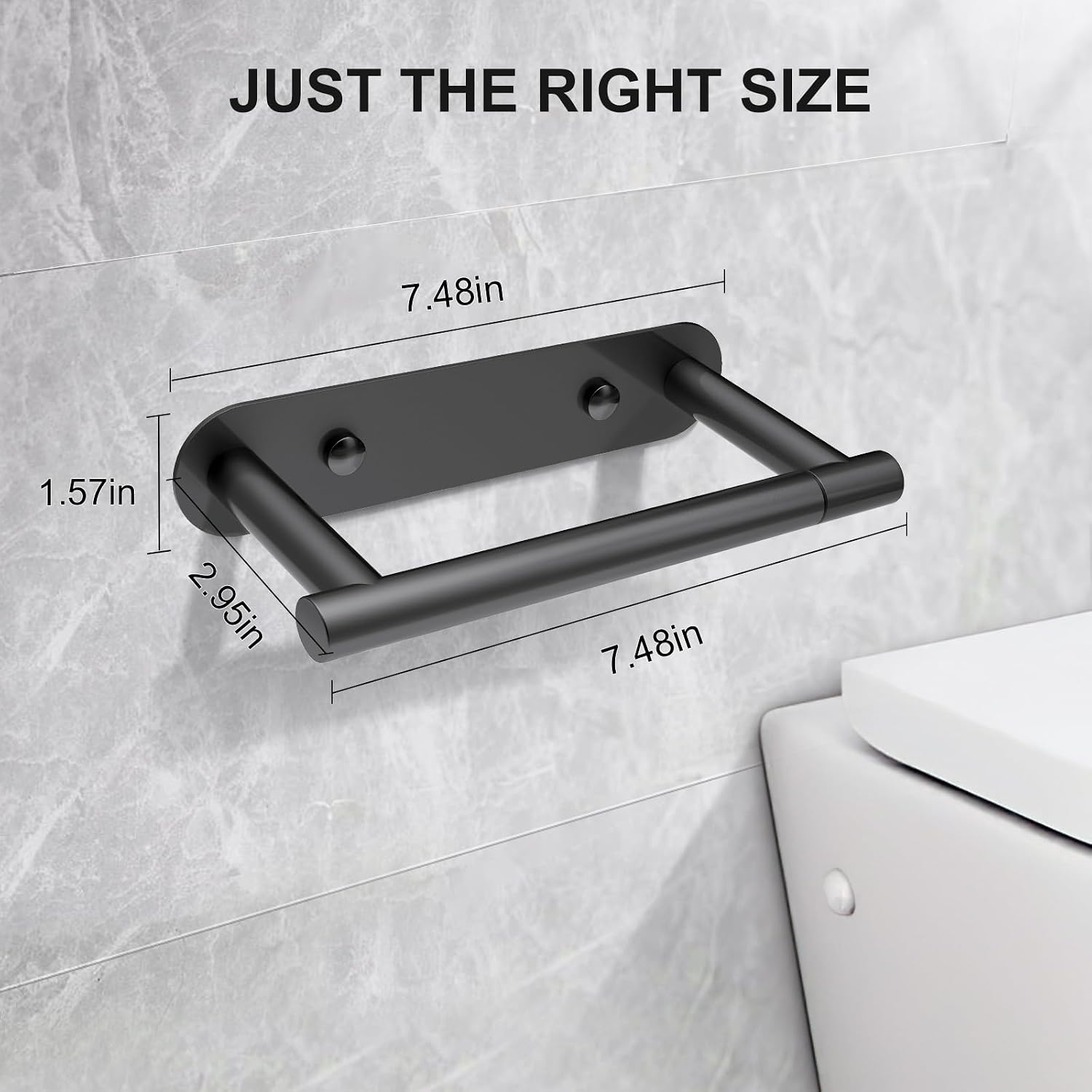 Thumbnail 1 de SetSail k093 Matte Black Stainless Steel Toilet Paper Holder, Wall Mount
