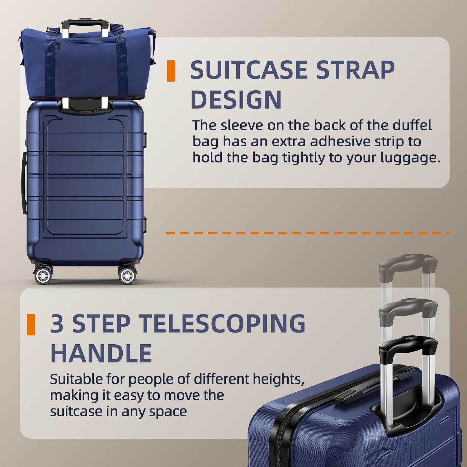 Detalle 2 de SHOWKOO Suitcase Hard Shell Expandable 3-piece set