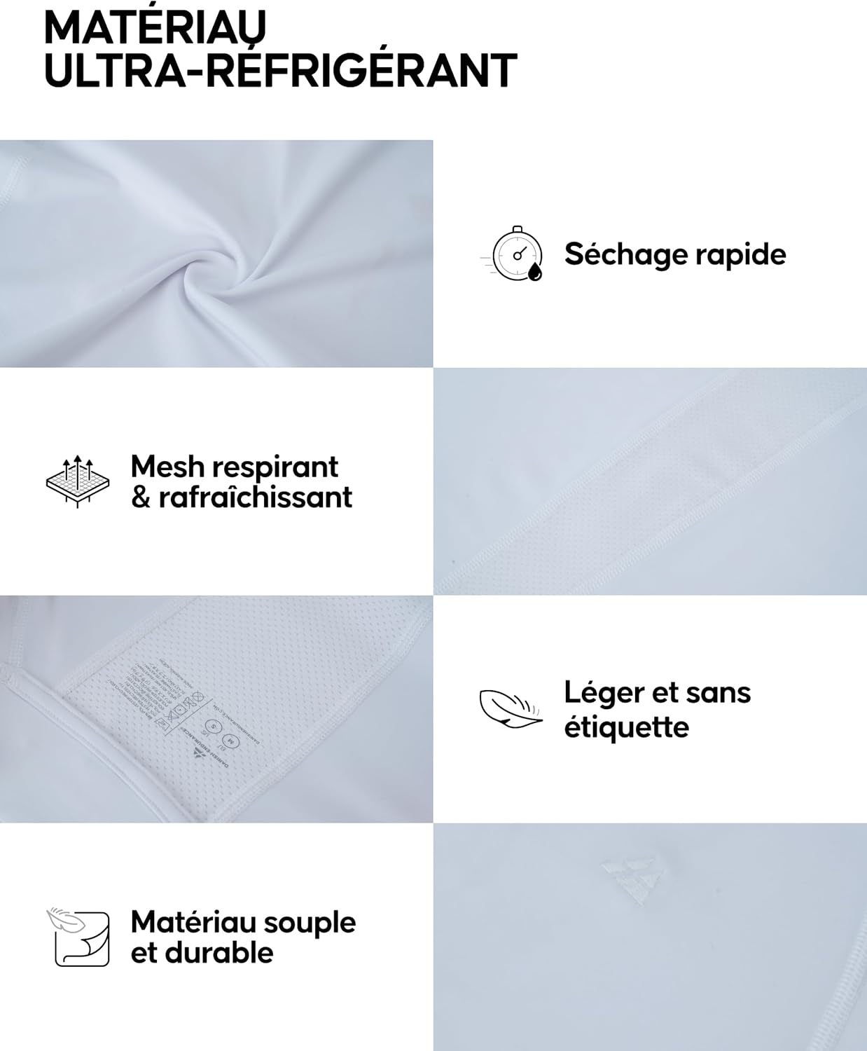 Thumbnail 2 de DANISH ENDURANCE Lot de 2 T-shirts de compression à manches longues pour homme (séchage rapide, maille respirante)