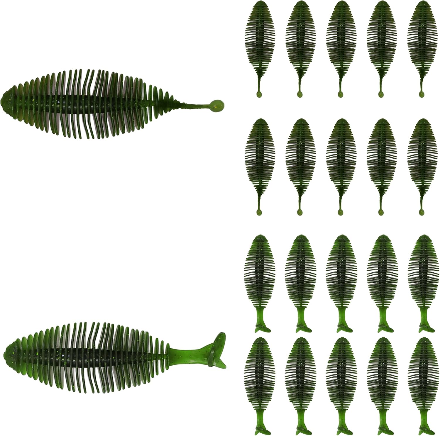 Detalle de Eupheng Soft Plastic Swimbaits, 20-Piece Set
