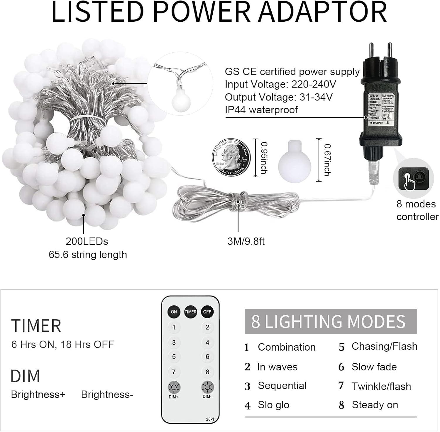 Detalle de Liyade Catena luci 23 m 200 LED ⭐